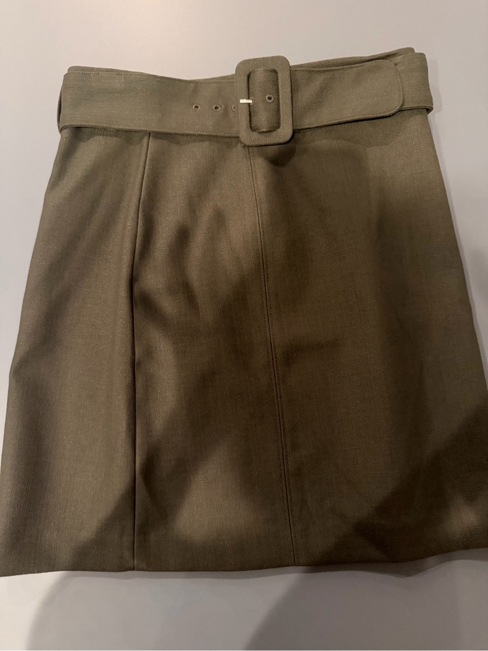 H&M Olive Belted Pencil Skirt